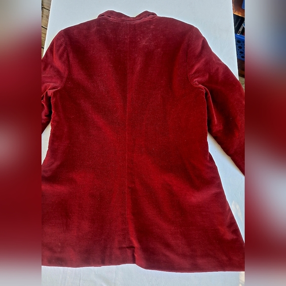 Vintage Dimension V red velvet jacket blazer size 14 - Picture 9 of 9